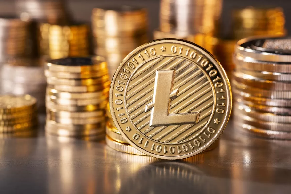 Imagem representando o Litecoin, mostrando uma moeda de Litecoin.
